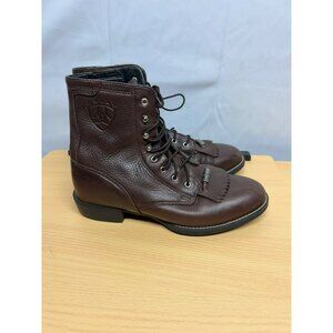 Ariat Packer Boots Womens Kiltie 11026 Dark Brown Leather Round Toe Size 6